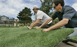 Union-Tribune HomeTurf® Article- Fake Grass a Hot Issue